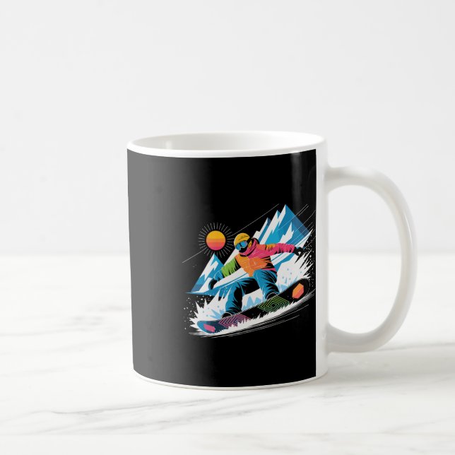 Snowboarder Explore The Slopes Snowboarding Lover  Coffee Mug (Right)