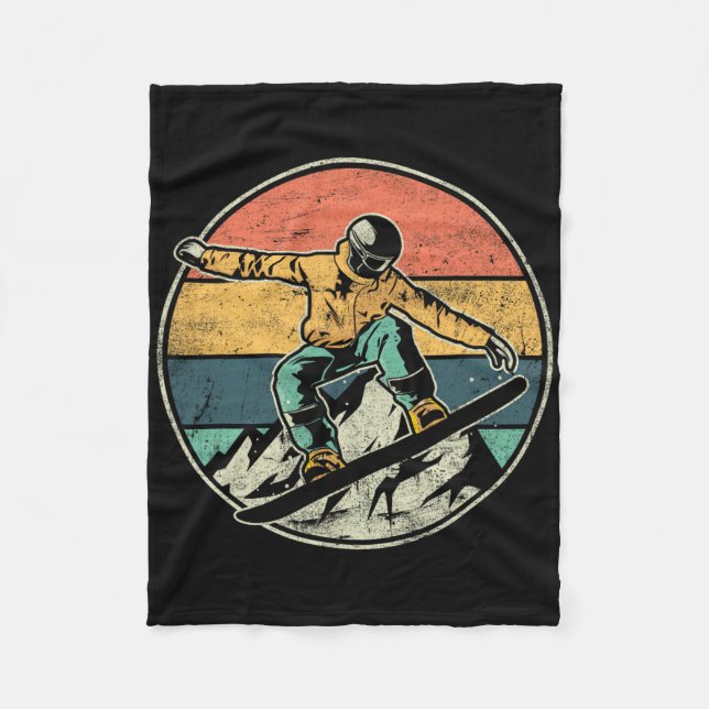 Snowboarder Extreme Sport Snowboarder Design  Fleece Blanket (Front)