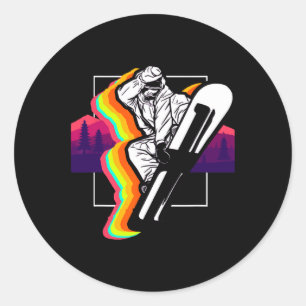 Snowboarder Extreme Winter Sports Snowboarding 1 Classic Round Sticker