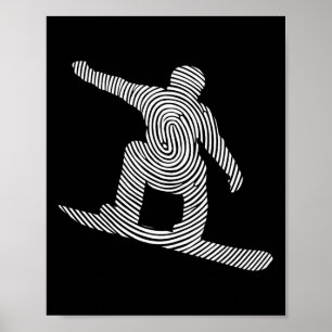 Snowboarder Fingerprint Men's Snowboard Poster