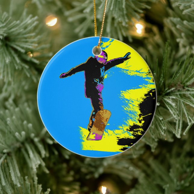 Snowboarder Flight - Snowboarder Ceramic Ornament (Tree)
