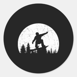 Snowboarder Free Style Snowboarding Snowboard Extr Classic Round Sticker