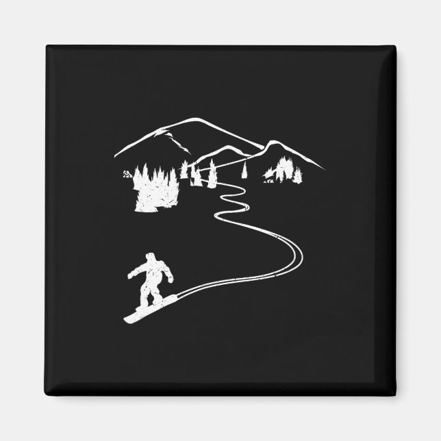 Snowboarder Freeriding Design Snowboard Apres Ski  Magnet (Front)