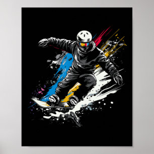 Snowboarder Graffiti Alpine Snowboarding Poster