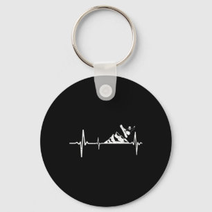 Snowboarder Heartbeat Mountain Pulse Snowboarding  Key Ring