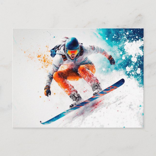 Snowboarder Illustration Postcard (Front)