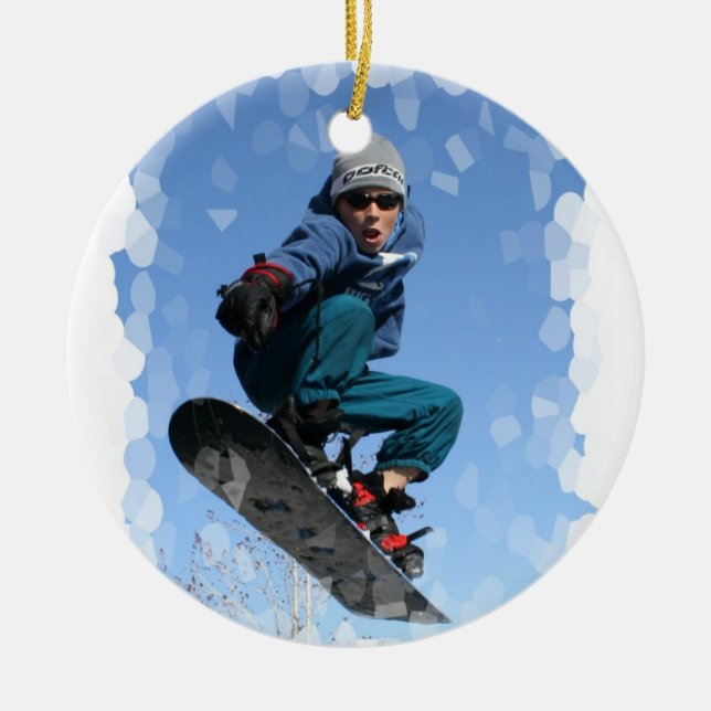 Snowboarder in the Snow Ornament (Front)