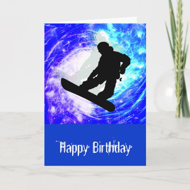 Snowboarder in Whiteout Card (Front)