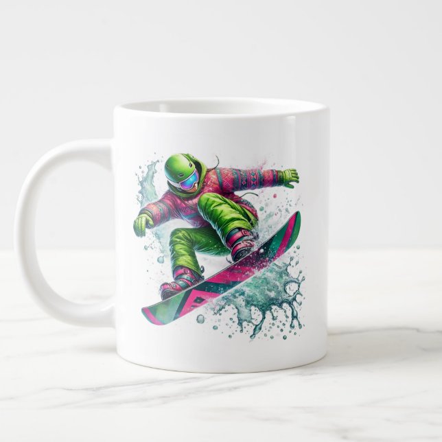 Snowboarder Jumbo  Large Coffee Mug (Left)