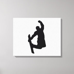 Snowboarder jump canvas print