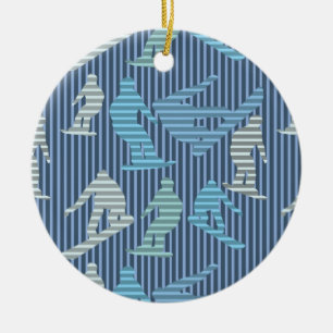 Snowboarder Lines Ceramic Tree Decoration