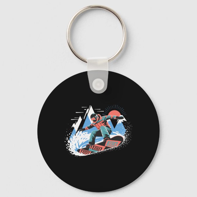 Snowboarder Master The Slopes Snowboarding Snowboa Key Ring (Front)