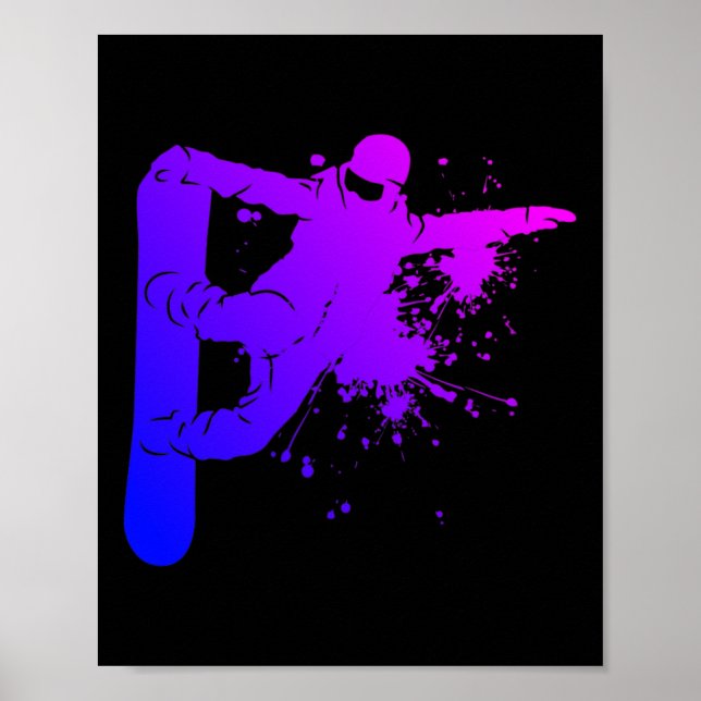 Snowboarder Men's Snowboarding Winter Sports  Poster (Front)