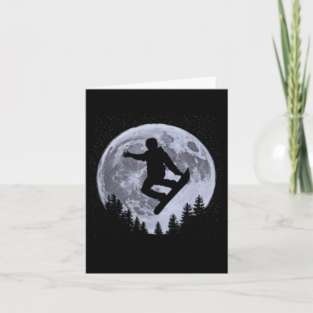 Snowboarder Moon Snowboarding Freestyle Pro Snowbo Card (Front)