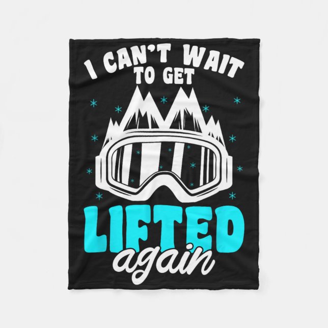 Snowboarder Mountains Gear Winter Ski Slope Snowbo Fleece Blanket (Front)