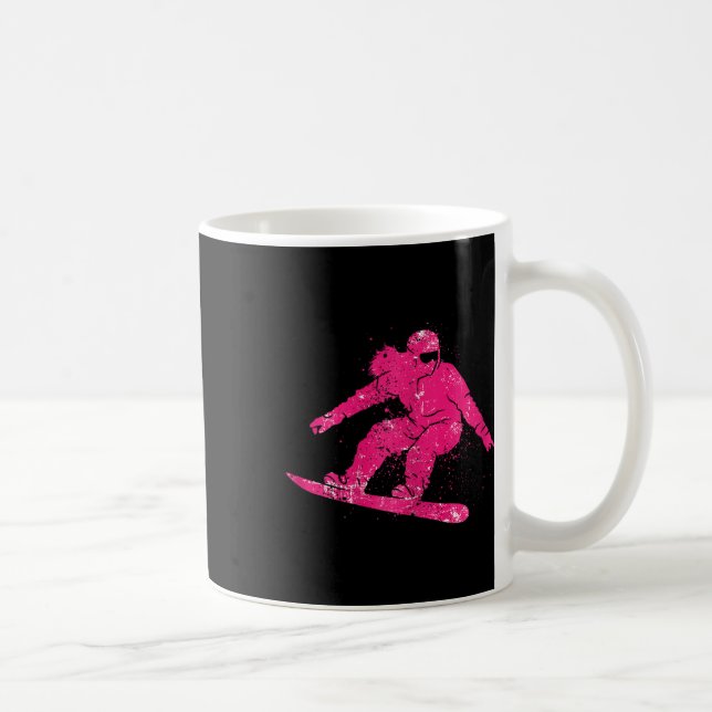 Snowboarder Mountains Ski Slope Retro Snowboarding Coffee Mug (Right)