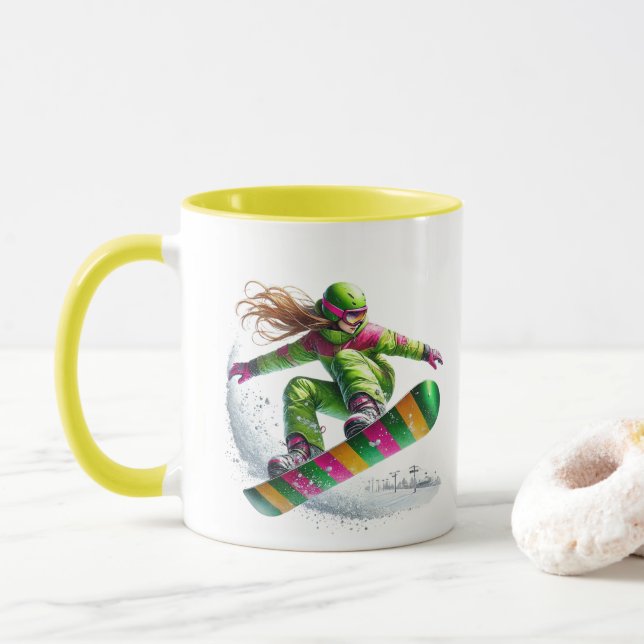 Snowboarder  mug (With Donut)