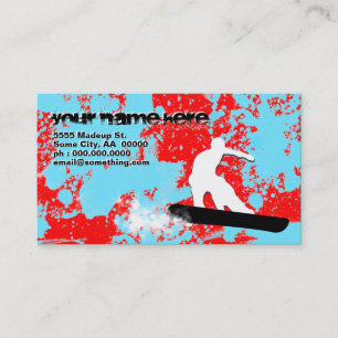 snowboarder : powder trail : business card
