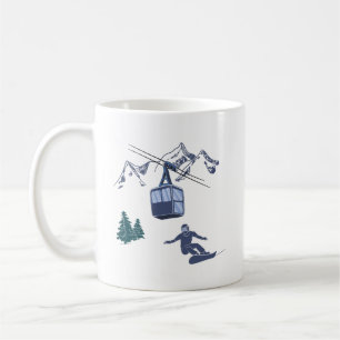 Snowboarder Power to The People Ski Resort Coffee Mug