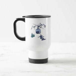 Snowboarder Power to The People Ski Resort Travel Mug
