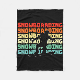 Snowboarder Retro Snowboarding Lover  Fleece Blanket