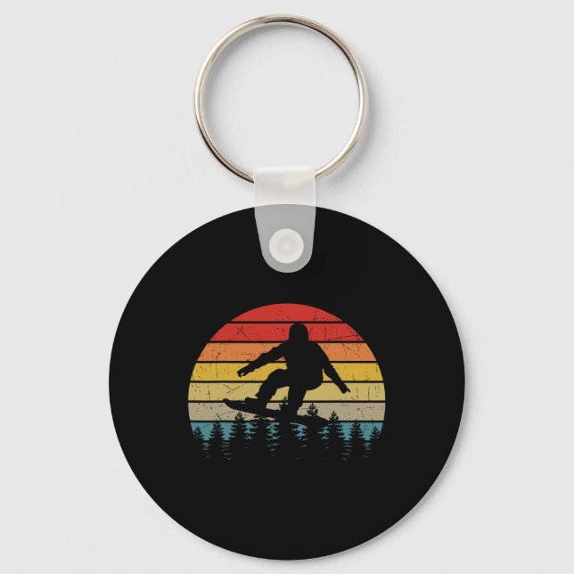 Snowboarder Retro Snowboarding Snowboard Extreme S Key Ring (Front)