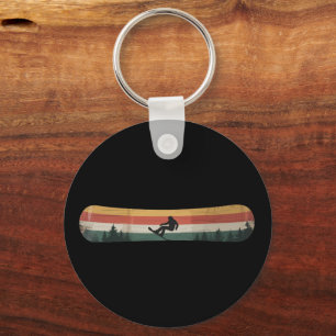 Snowboarder Retro Winter Sports Gift Key Ring