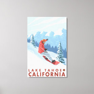 Snowboarder Scene - Lake Tahoe, California Canvas Print