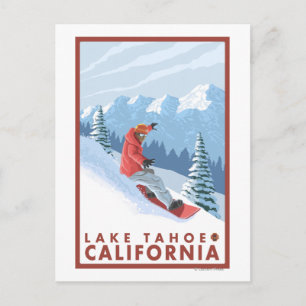 Snowboarder Scene - Lake Tahoe, California Postcard