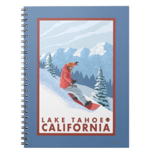 Snowboarder Scene - Lake Tahoe, California Spiral Notebook
