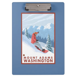 Snowboarder Scene - Mount Adams, Washington Clipboard