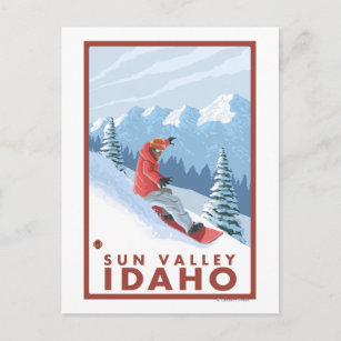 Snowboarder Scene - Sun Valley, Idaho Postcard