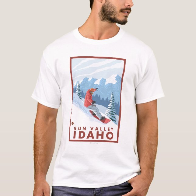 Snowboarder Scene - Sun Valley, Idaho T-Shirt (Front)
