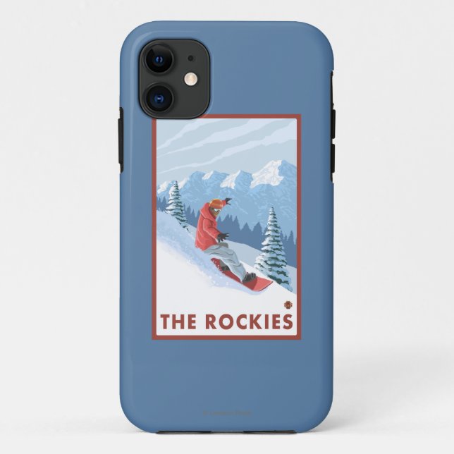 Snowboarder Scene - The Rockies Case-Mate iPhone Case (Back)