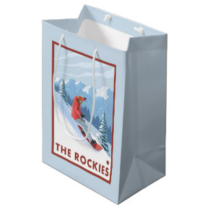 Snowboarder Scene - The Rockies Medium Gift Bag