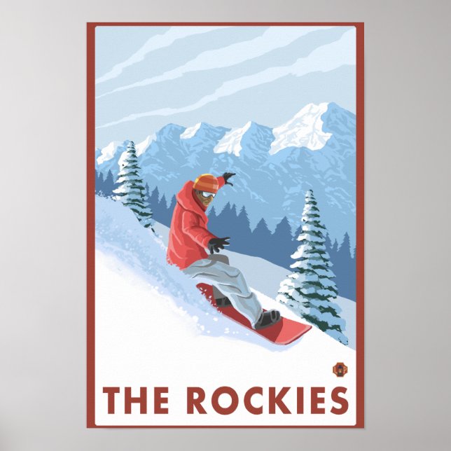 Snowboarder Scene - The Rockies Poster (Front)