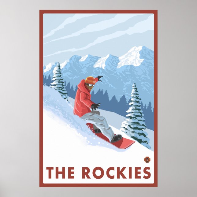 Snowboarder Scene - The Rockies Poster (Front)