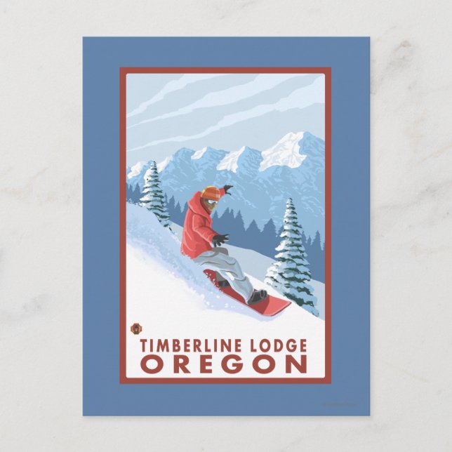 Snowboarder Scene - Timberline Lodge, Oregon Postcard (Front)