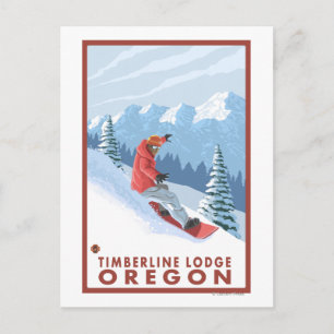 Snowboarder Scene - Timberline Lodge, Oregon Postcard