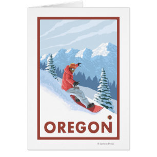Snowboarder Scene- Vintage Travel Poster