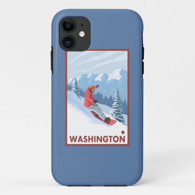 Snowboarder Scene - Washington Case-Mate iPhone Case (Back)