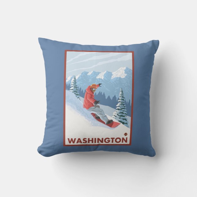 Snowboarder Scene - Washington Cushion (Front)