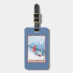 Snowboarder Scene - Washington Luggage Tag