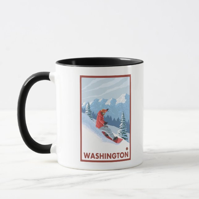 Snowboarder Scene - Washington Mug (Left)