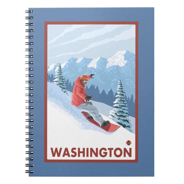 Snowboarder Scene - Washington Spiral Notebook (Front)