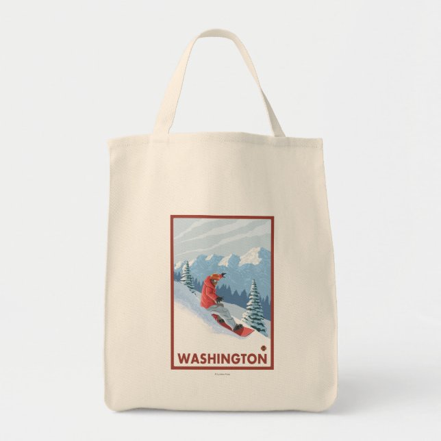 Snowboarder Scene - Washington Tote Bag (Front)