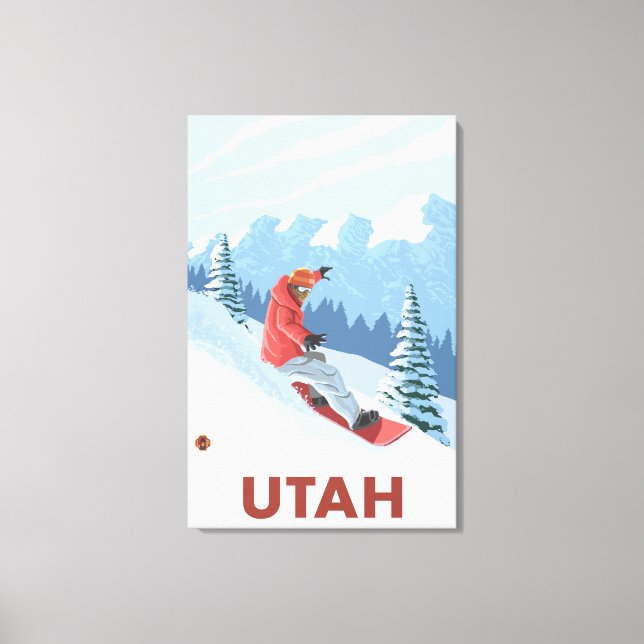 Snowboarder SceneUtah Canvas Print (Front)