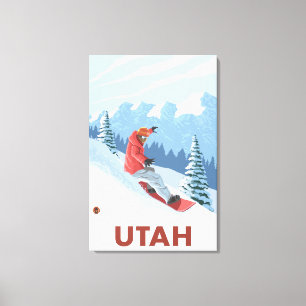 Snowboarder SceneUtah Canvas Print