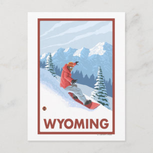 Snowboarder SceneWyoming Postcard