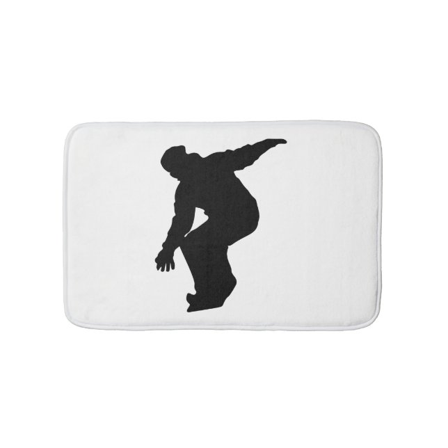 Snowboarder Silhouette Bath Mat (Front)